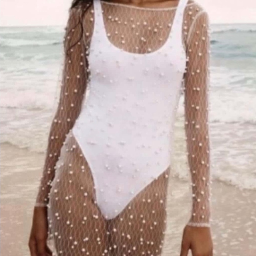 Azazie pearl cover up